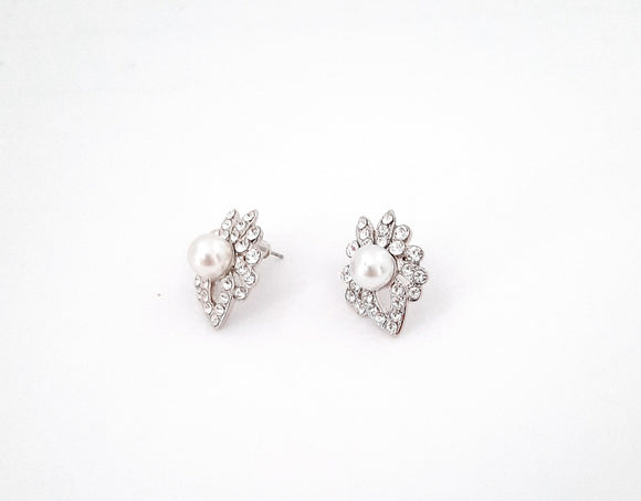 Pearl + Marquise Cut Stud Earrings