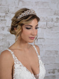 Rose Gold Tiara with Clear Crystals