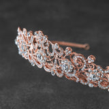 Rose Gold Tiara with Clear Crystals