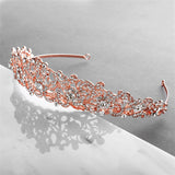 Rose Gold Tiara with Clear Crystals