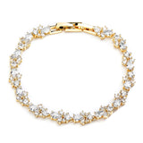 Bridal CZ Tennis Bracelet | Plus Size | Gold Plated