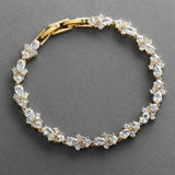 Bridal CZ Tennis Bracelet | Plus Size | Gold Plated