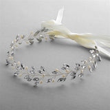 Hand-Crafted Hair Vine with Marquis Crystals and Freshwater Pearls | Silver