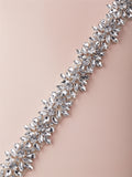 Sparkling Bridal Belt with Jeweled Clusters | Ivory Ribbon