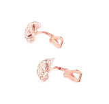 Dainty Rose Gold Flower Earrings | Clip-On