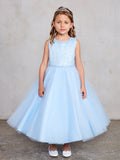 Sequin Dress with Pearl Criss Cross Bodice and Tulle Skirt