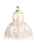 Dress With Metallic Lace Embroidery Overlayed on Tulle Skirt