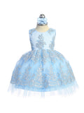 Dress With Metallic Lace Embroidery Overlayed on Tulle Skirt