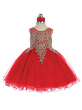 Stunning Short Dress with Floral Applique Bodice + Keyhole Back