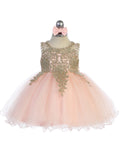 Stunning Short Dress with Floral Applique Bodice + Keyhole Back