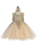 Stunning Short Dress with Floral Applique Bodice + Keyhole Back