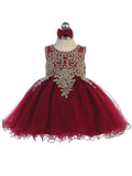 Stunning Short Dress with Floral Applique Bodice + Keyhole Back