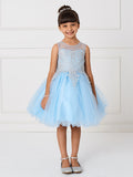 Stunning Short Dress with Floral Applique Bodice + Keyhole Back