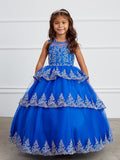 Pageant Dress with Tiered Skirt and Lace