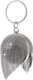 Round Ball Crystal Evening Clutch with Tassels