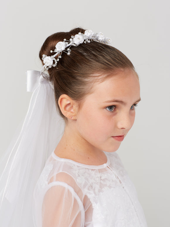 Bun Flower Crown with Veil