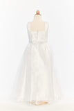 Side Angle Layered Organza Dress With Pearl Detail