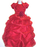 Satin Bodice Dress with Draped Organza Skirt