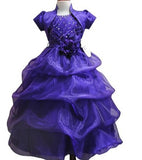 Satin Bodice Dress with Draped Organza Skirt