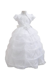 Satin Bodice Dress with Draped Organza Skirt