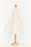 Dress with Gathered Tulle Bodice and Multi-Layer Tulle Skirt