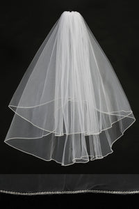 Double Layer Veil with Rhinestone Edge