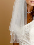 Double Layer Circular Cut Veil with Beaded Edge