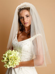 Double-Layer  Veil with Cut Edge | Champange