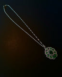 Jade Stone and Crystal Necklace