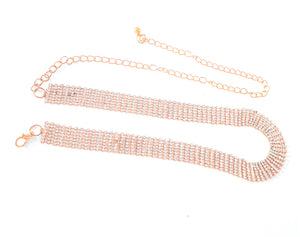 Seven-Row Rhinestone Chain Belt