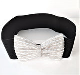 Stretch Belt With Large Rhinestone Bow