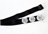 Stretch Belt with Three Flowers