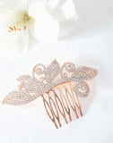 Pave Crystal Leafy Swirl Hair Comb