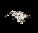 Crystal + Pearl Floral Hair Clip