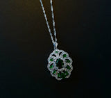 Jade Stone and Crystal Necklace