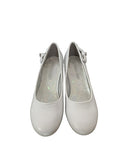 Girls White Wedge Heel Shoe