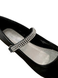 Girls Shoe With Single Rhinestone Strap