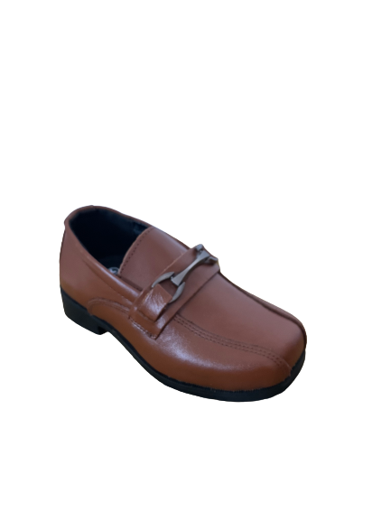 Boys Brown Leather Shoe With Buckle Detail