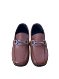 Boys Brown Leather Shoe With Buckle Detail