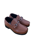 Boys Brown Leather Shoe With Buckle Detail