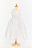 Floral Applique Mesh Bodice With Organza Skirt