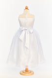 Floral Applique Mesh Bodice With Organza Skirt
