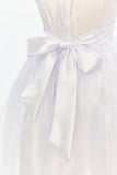 Floral Applique Mesh Bodice With Organza Skirt