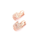 Dainty Rose Gold Flower Earrings | Clip-On