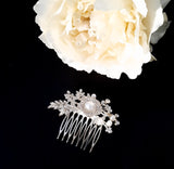 Lustrous Pearl and Crystal Hair Comb