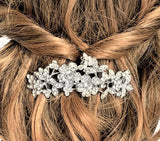 Floral Leaf Crystal Hair Comb