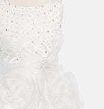 Dress with Jeweled Bodice and 3D Flower Skirt