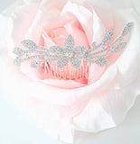 Pave Crystal and Flower Leaf Hair Comb