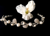 Bridal Pave Crystal and Pearl Hair Vine