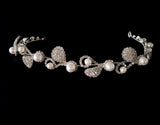 Bridal Pave Crystal and Pearl Hair Vine